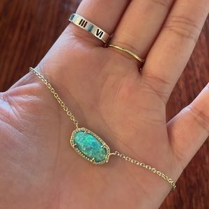 Kendra Scott Elisa Gold Pendant 15” Turquoise Opal